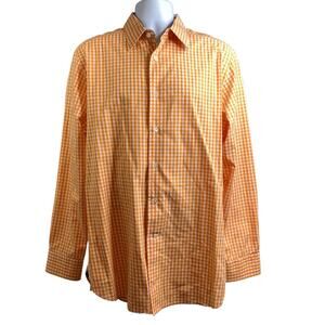 Lilly Pulitzer Men's Orange Long Sleeve Button Up Shirt Size‎ L Preppy Old Money